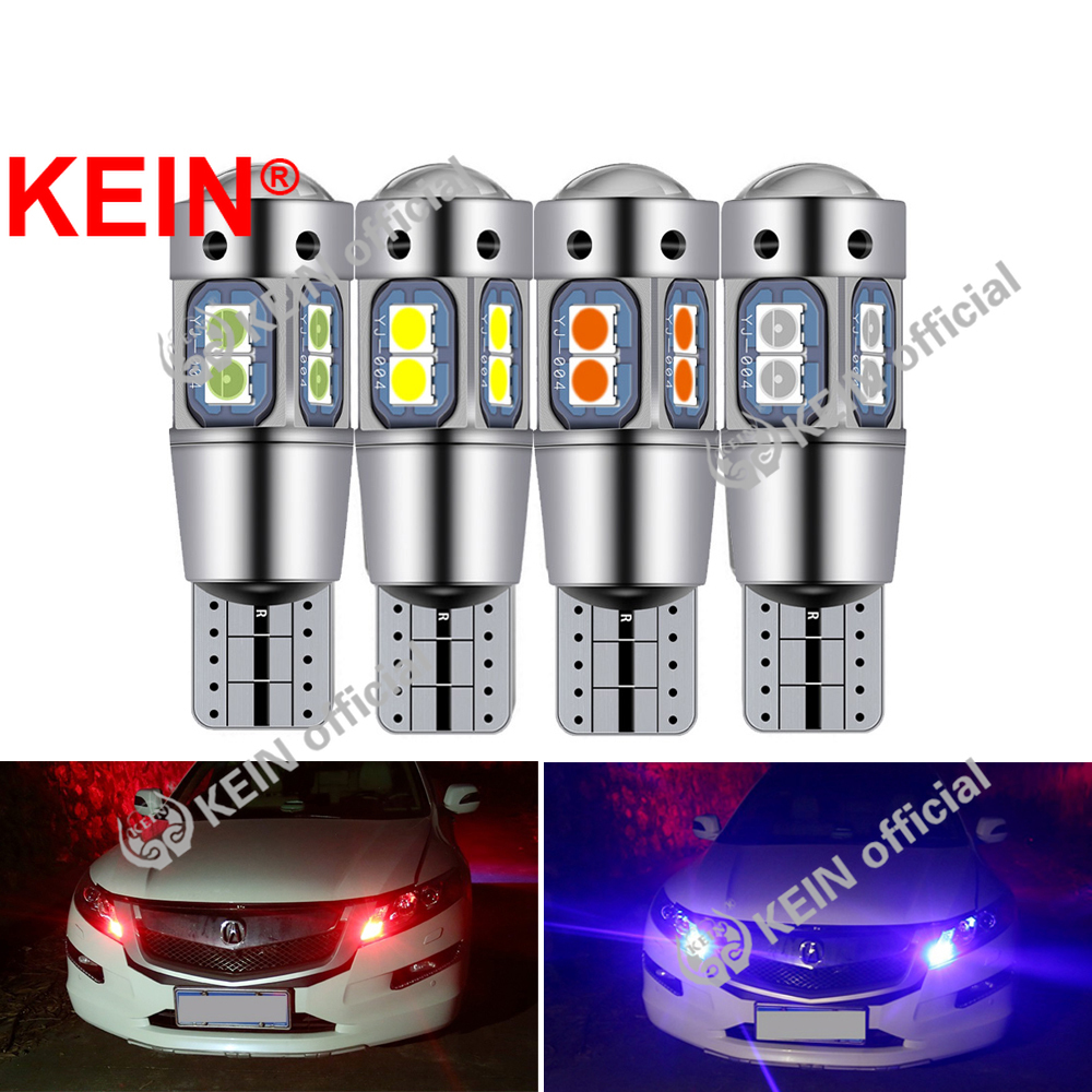 10x 12v T10 Led Car Light Glass White Auto Automobiles License Drl Bulb