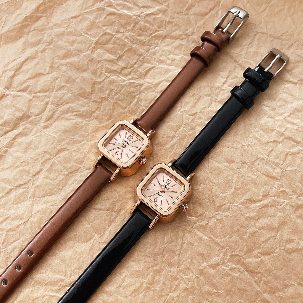 Retro Small Square Watch Women'S Watch Ins Korean Simple College Style