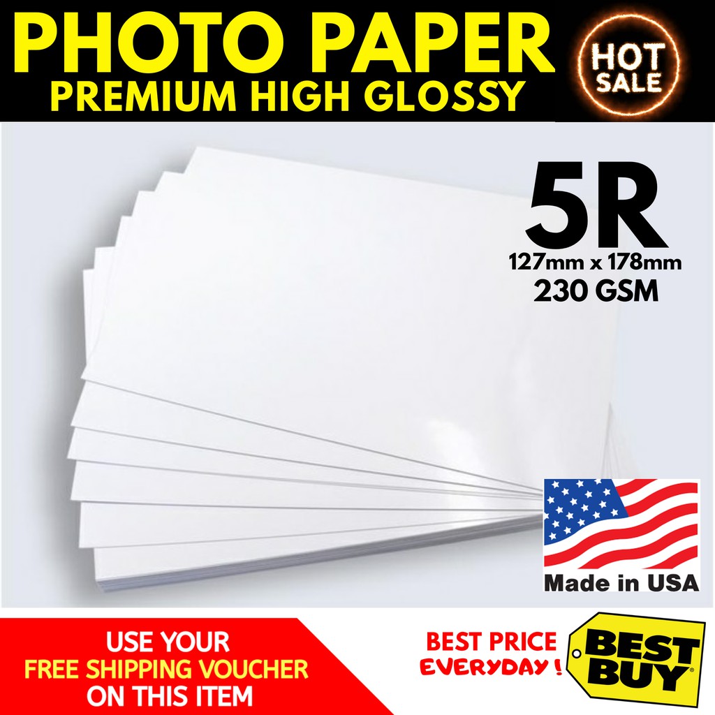 5R Photo Paper Premium High Glossy(USA) 230gsm Shopee Philippines