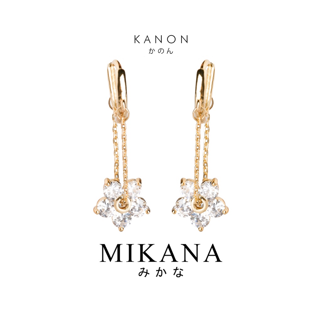 Mikana 18k Gold Plated Kanon Drop Hoop Earrings Accessories Jewelry For