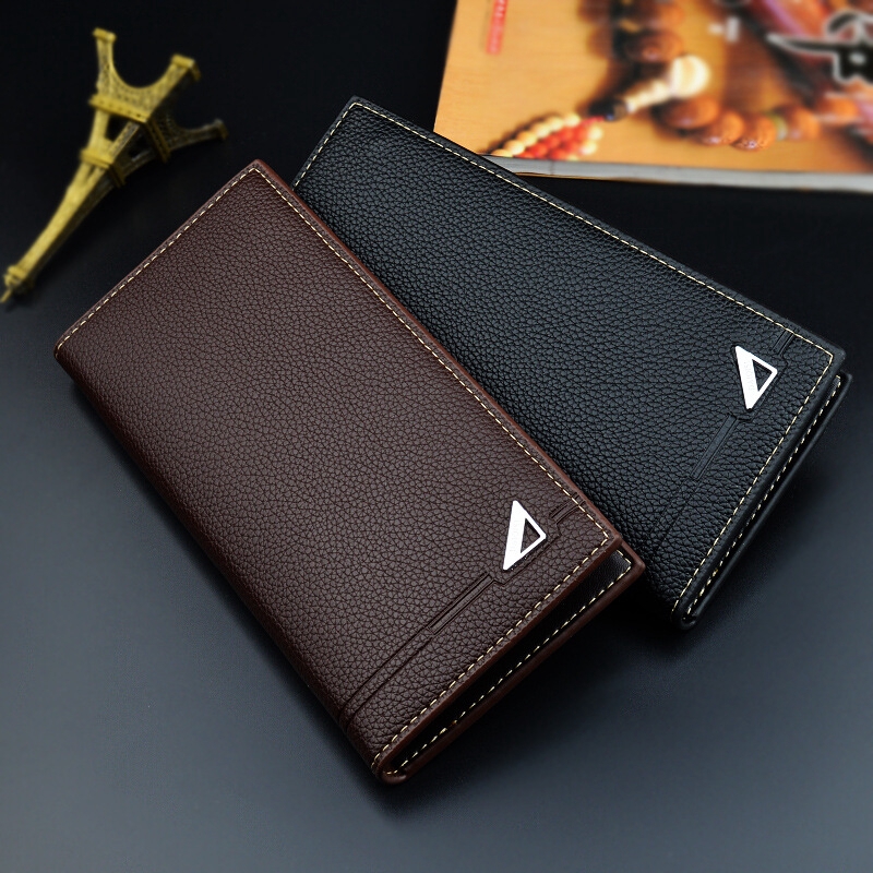2020 New Men's Long Wallet Multi Position Thin with Triangle Signal