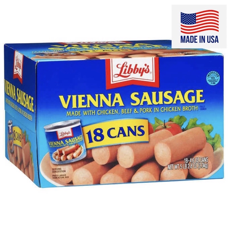 Libby's 18 Pieces Vienna Sausage [USA], 5 lb (1 Box 18 Cans) Shopee