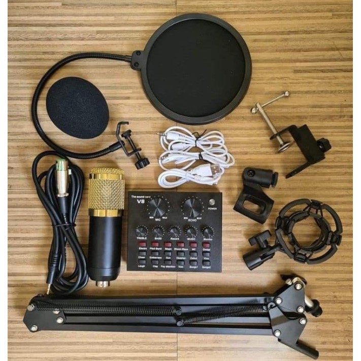 WJF BM800 condenser microphone with v8 sound card.v2 Shopee Philippines