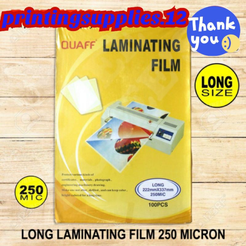 QUAFF LAMINATING FILM LONG 250MIC 100SHEETS IN 1REEM Shopee Philippines