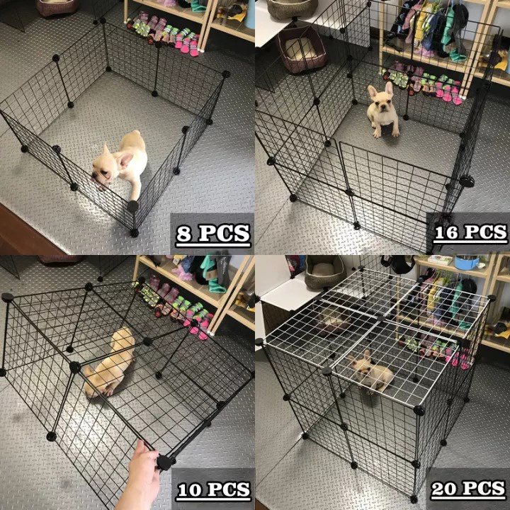 Dog Cage Stackable Pet Fence 35*35CM Cat Rabbit Fence Pet Cage DIY Pet Metal Wire Kennel