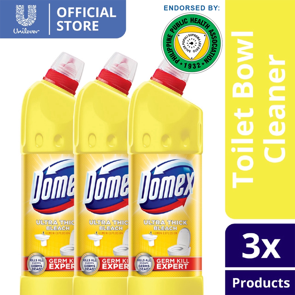 Domex Ultra Thick Bleach Toilet Cleaner Lemon 500ml Bottle 3x Shopee