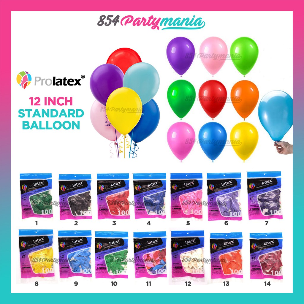 Standard Balloon 12 inch 100pcs Prolatex Balloons Party decor Party