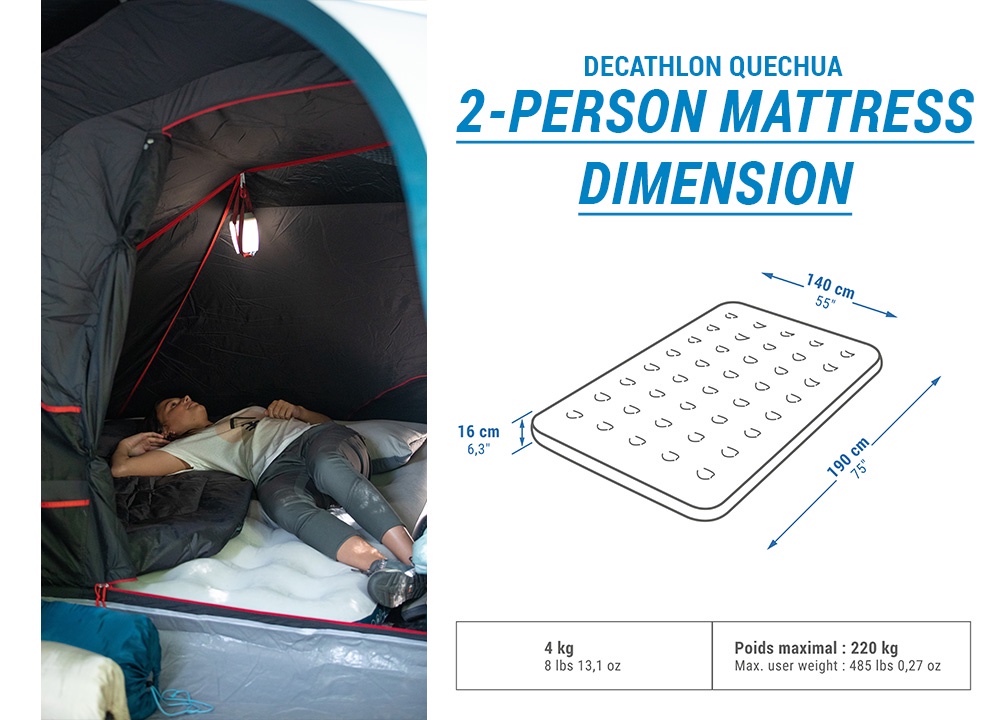 Decathlon Quechua Inflatable Camping Mattress Air Basic 140cm 2