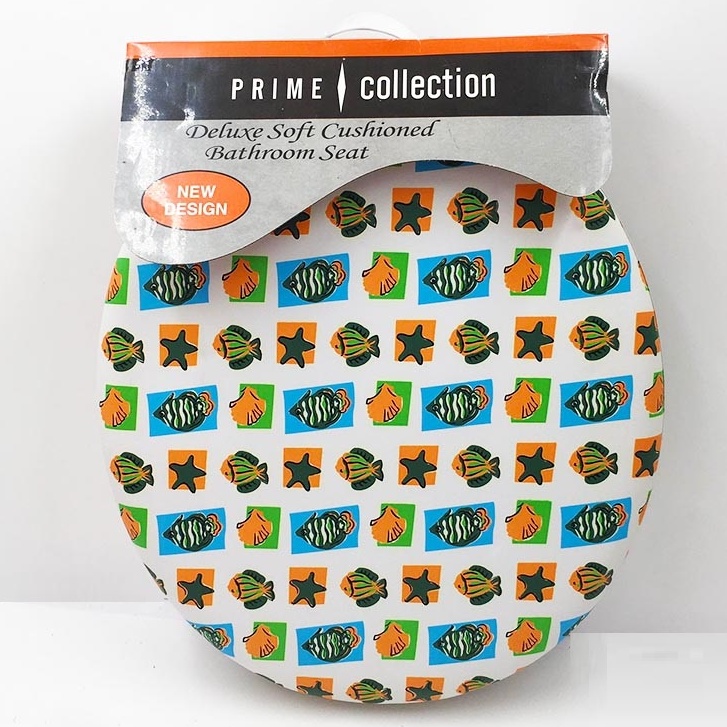 PRIME COLLECTION Deluxe Soft Cushion Bathroom Soft Toilet Seat Plastic
