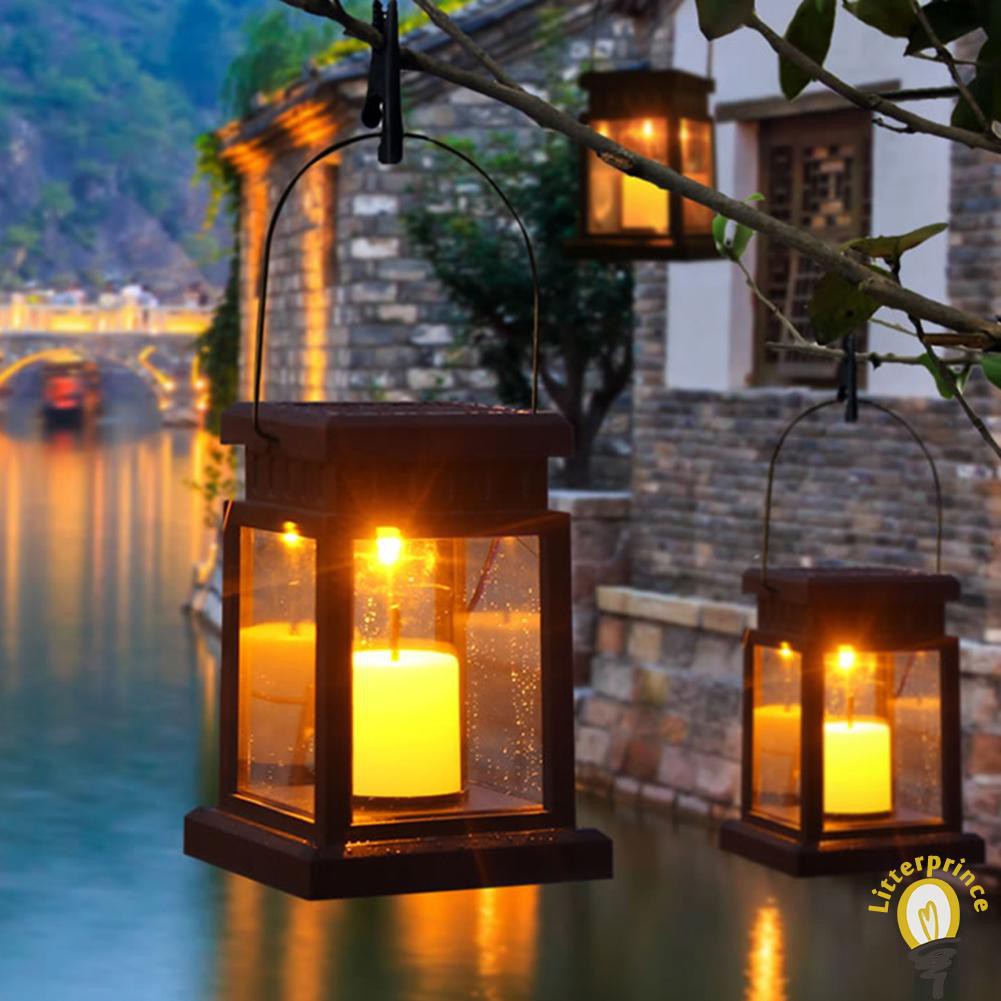 Lit 2pcs Waterproof Solar Table Lamp Outdoor Garden Hanging Decor LED