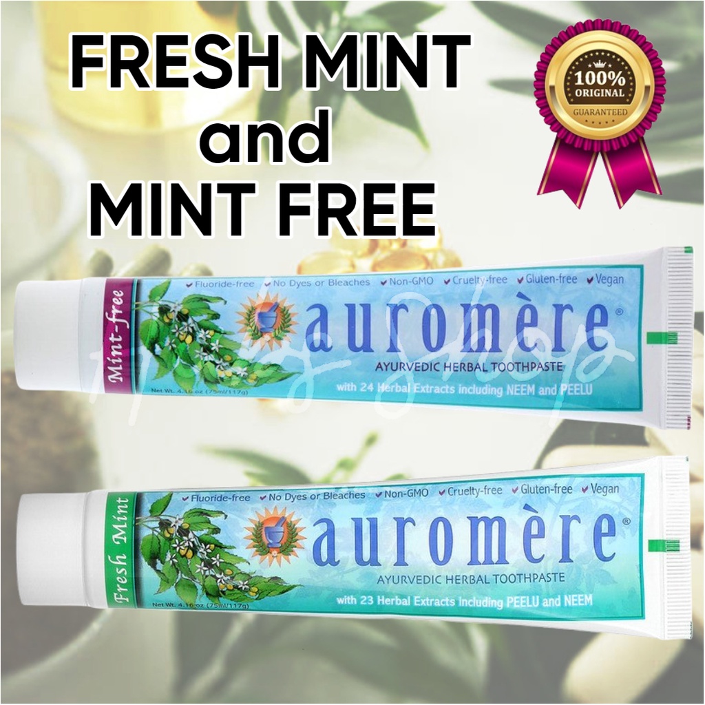 Auromere Ayurvedic Herbal Toothpaste Fresh Mint 4.16 oz (117 g) or Mint