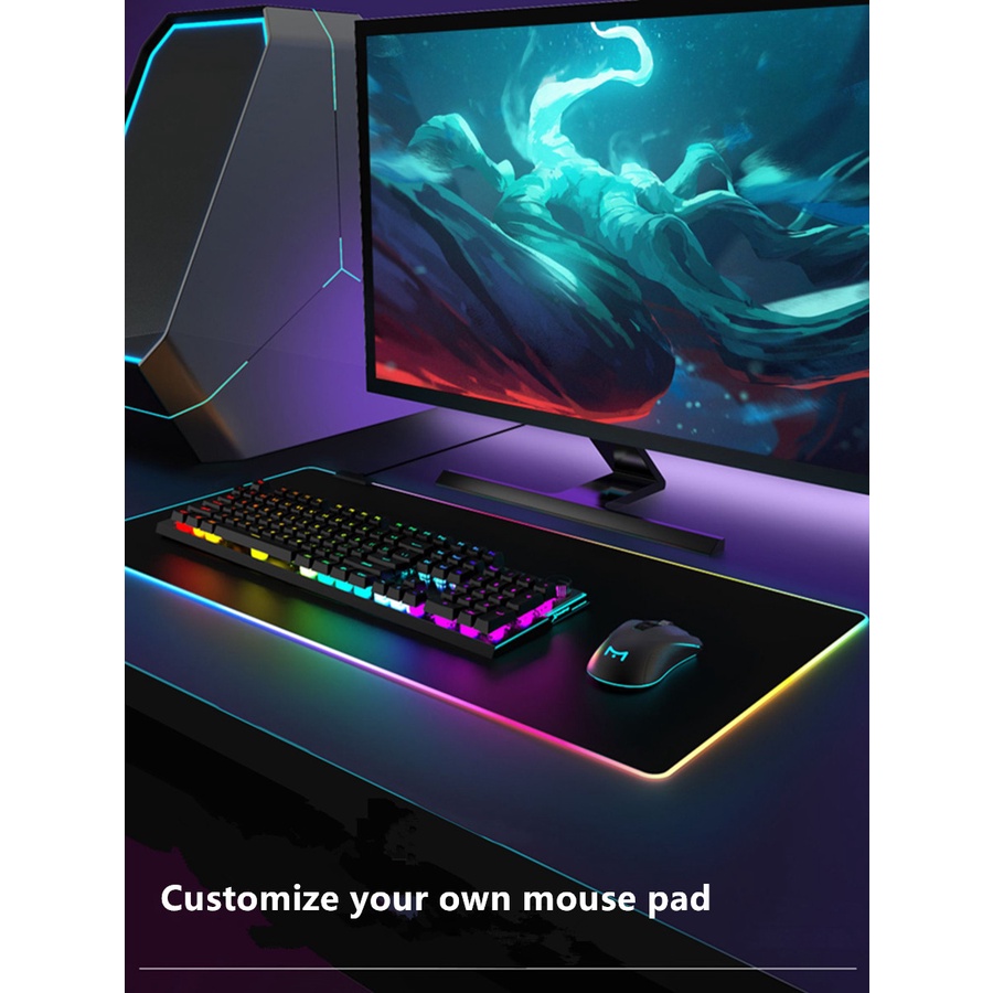 Extra Large RGB Gaming Mousepad LED Mouse Pad Support Customization