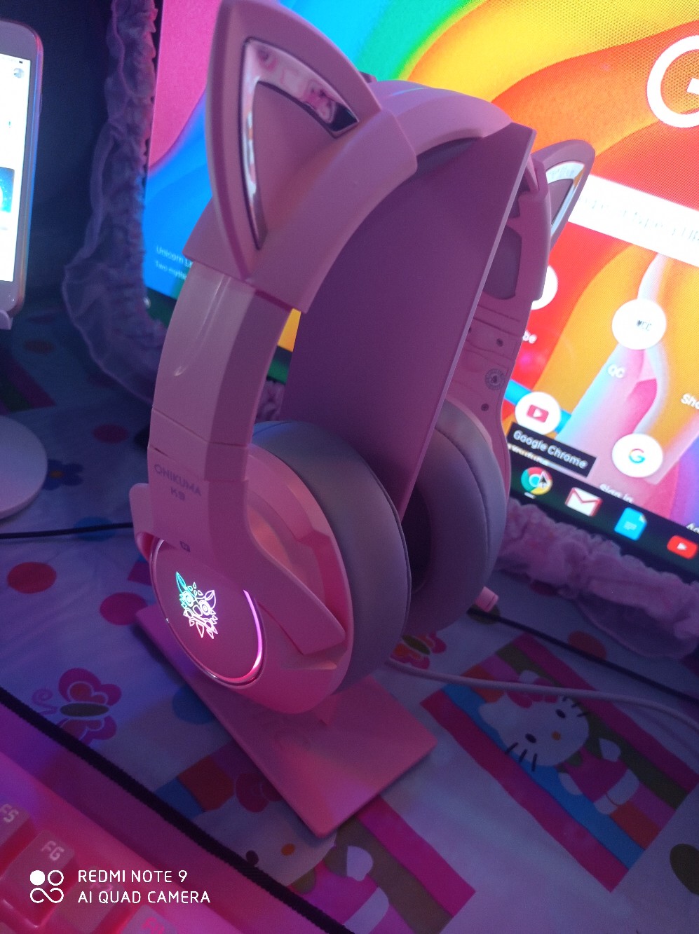 2020 Newest ONIKUMA K9 Pink Cat Ear Headphones Gaming