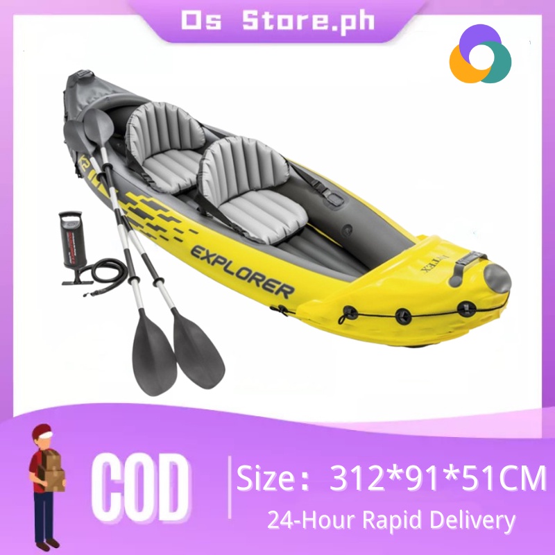 INTEX68307 Double Inflatable Boat Raft River Lake Boat Pump Water Pump