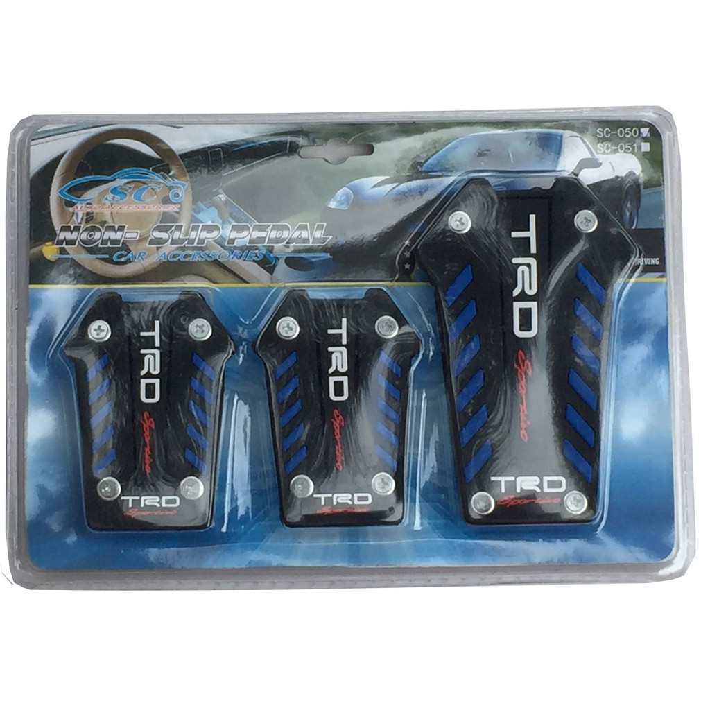 TRD Rubber Pedal Pad Kit Gas Clutch Brake Cover Pads for Manual Car MT