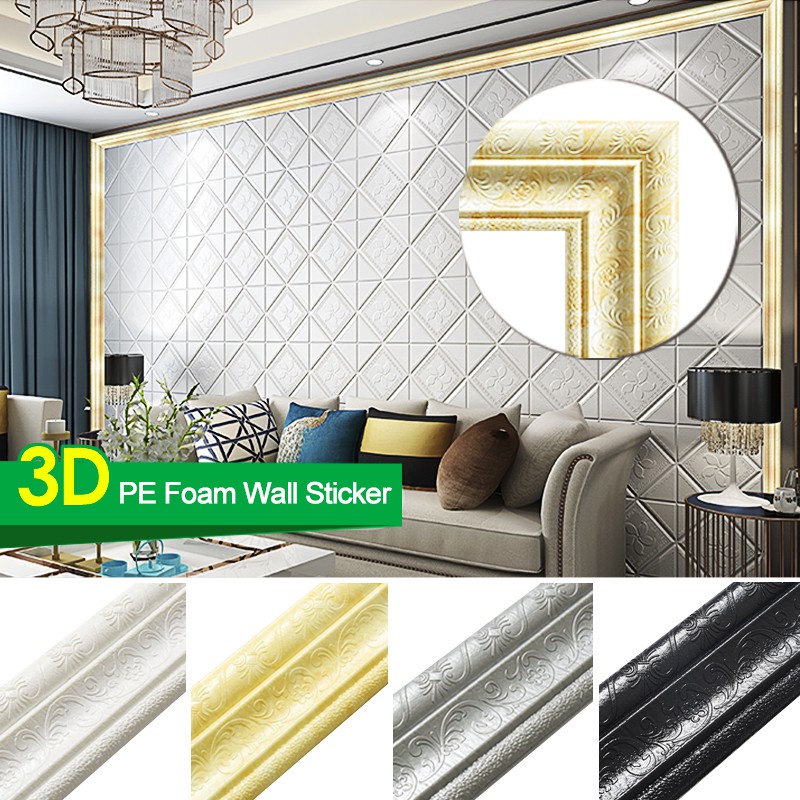 2.3m Waterproof Border Wall Skirting Sticker Top Corner Line Wallpaper