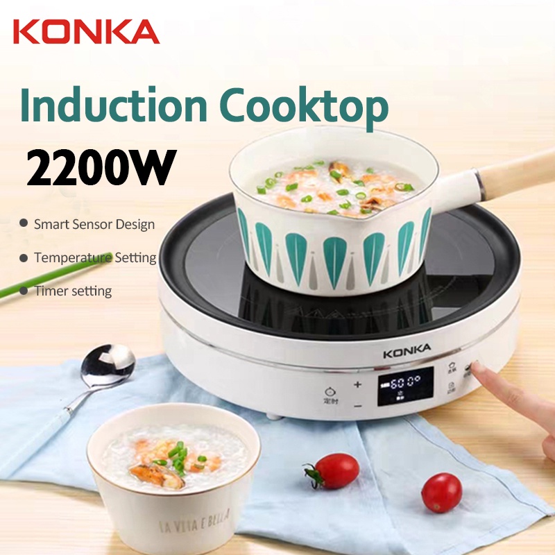 KONKA Ceramic Induction Cooker Stove Heating Multifuction For Pan Stove Electric Cook White
