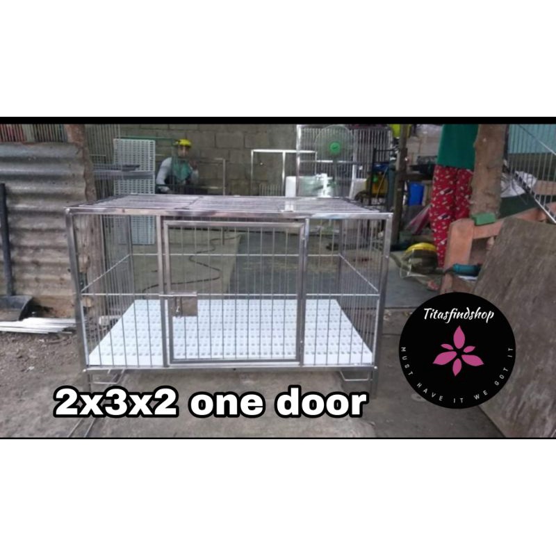 Stainless Dog Cage 2x3x2 Plastic Matting One door Shopee Philippines