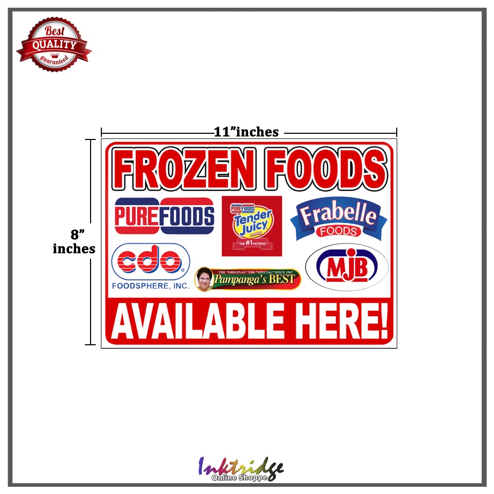 FROZEN FOODS Signages A4 ( 8" X 11" inches ) Waterproof Print