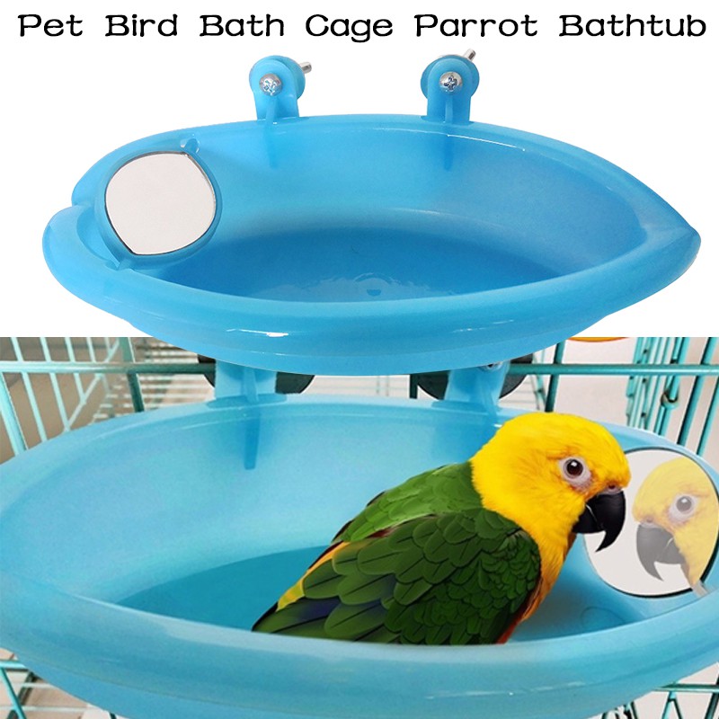 Pet Bird Bath Cage Parrot Bathtub With Mirror Bird Cage Accessories Shower Box Small Parrot Cage
