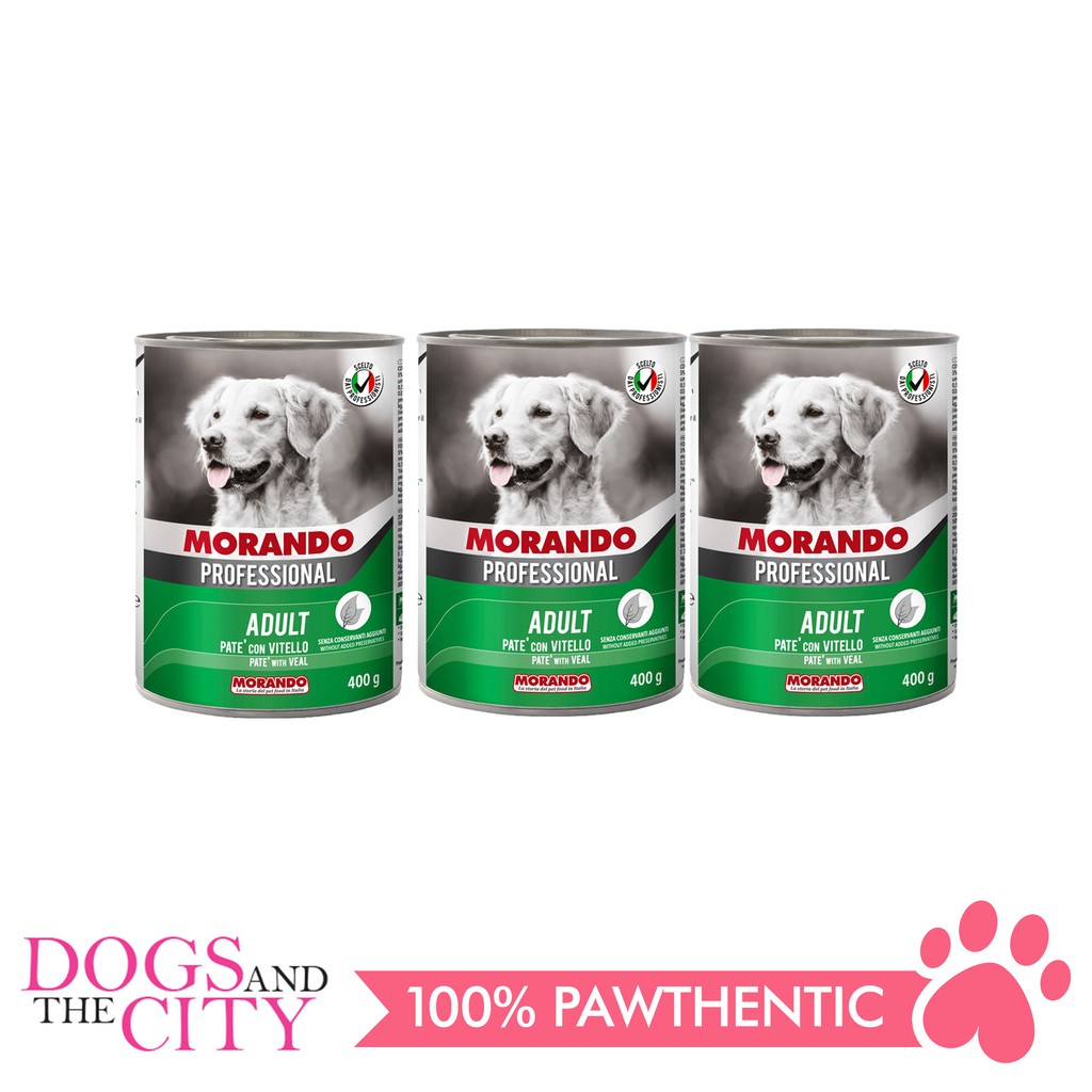 Morando Professional Pate Veal Dog Food Can 400g (3 cans) Shopee