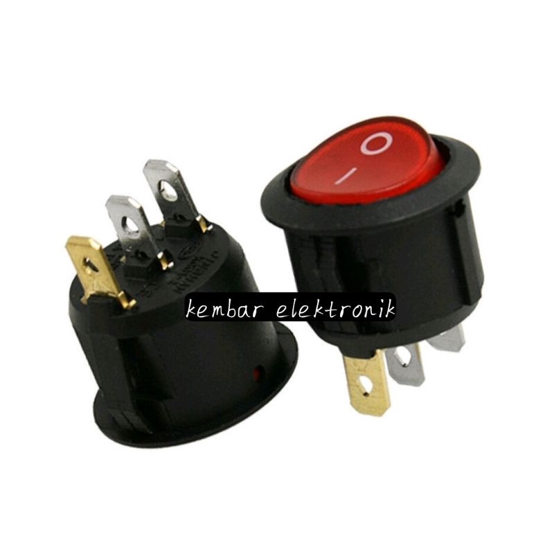 MERAH 6a 250V Switch Red Light Switch ON OFF SPST 22mm 3 Pin Shopee