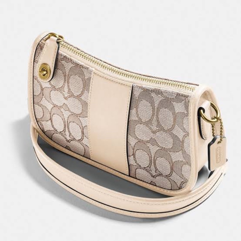 AUTHENTIC COACH SWINGER 20 IN SIGNATURE JACQUARD SHOULDER MINI BAG 100