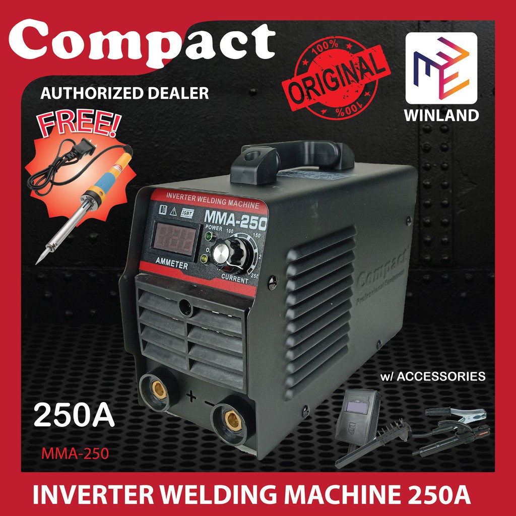 Compact JAPAN Portable Inverter Welding Machine 250A MMA250 with FREE