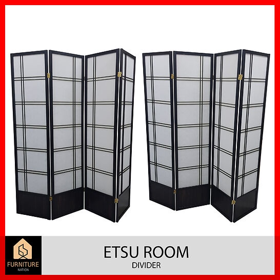 Divider ETSU Furniture Nation 4 Panel Room Divider Japanese Inspired