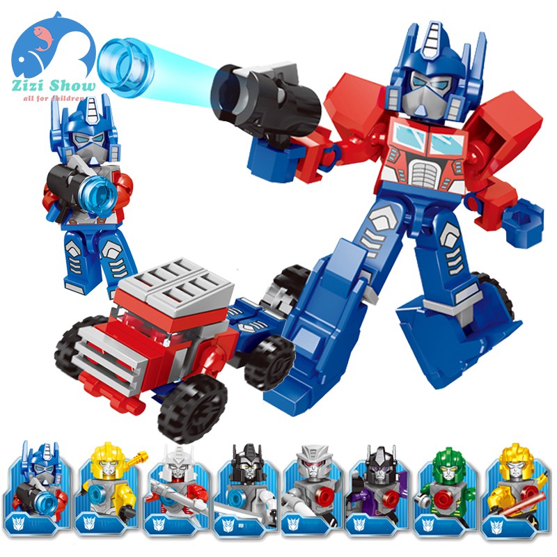 8pcs/set Transformers Robot Lego Minifigures Blocks