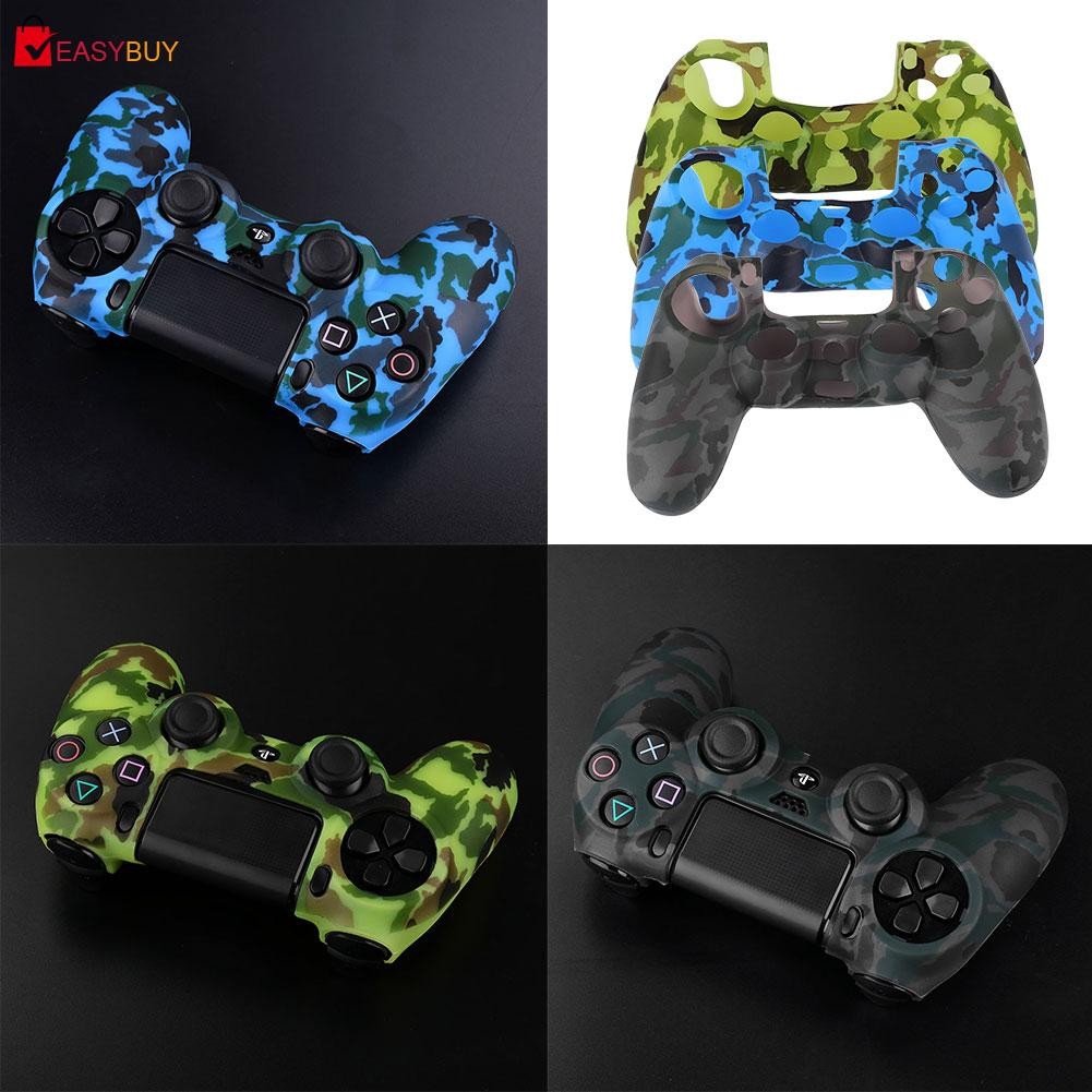 EB Camouflage Silicone Rubber Soft Sleeve Skin Grip Cover Case For PS4