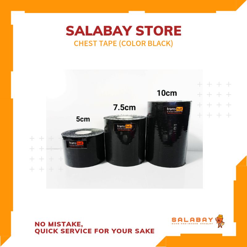 TRANSHUB _ Black Chest tape / Trans tape / Kinesiology tape /Chest
