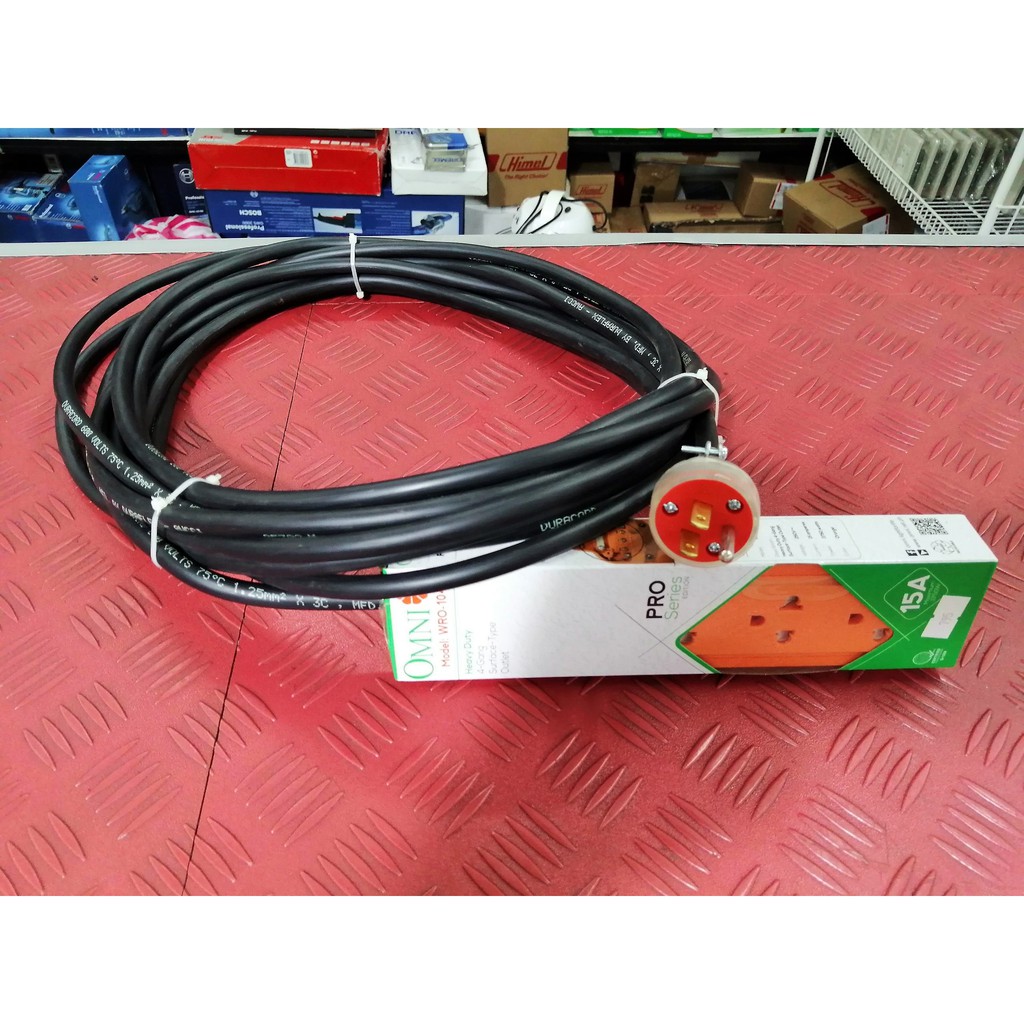 GET Heavy Duty Industrial Extension Cord with Ground, 9m, 1.25mm2/AWG 16, 3C (with 3 Conductors