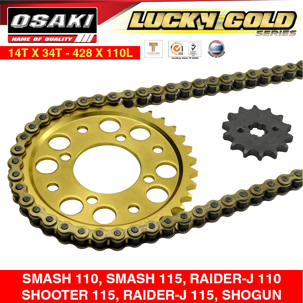Smash, RaiderJ 110/115, Shooter (14T34TX428110L) Osaki Lucky Gold