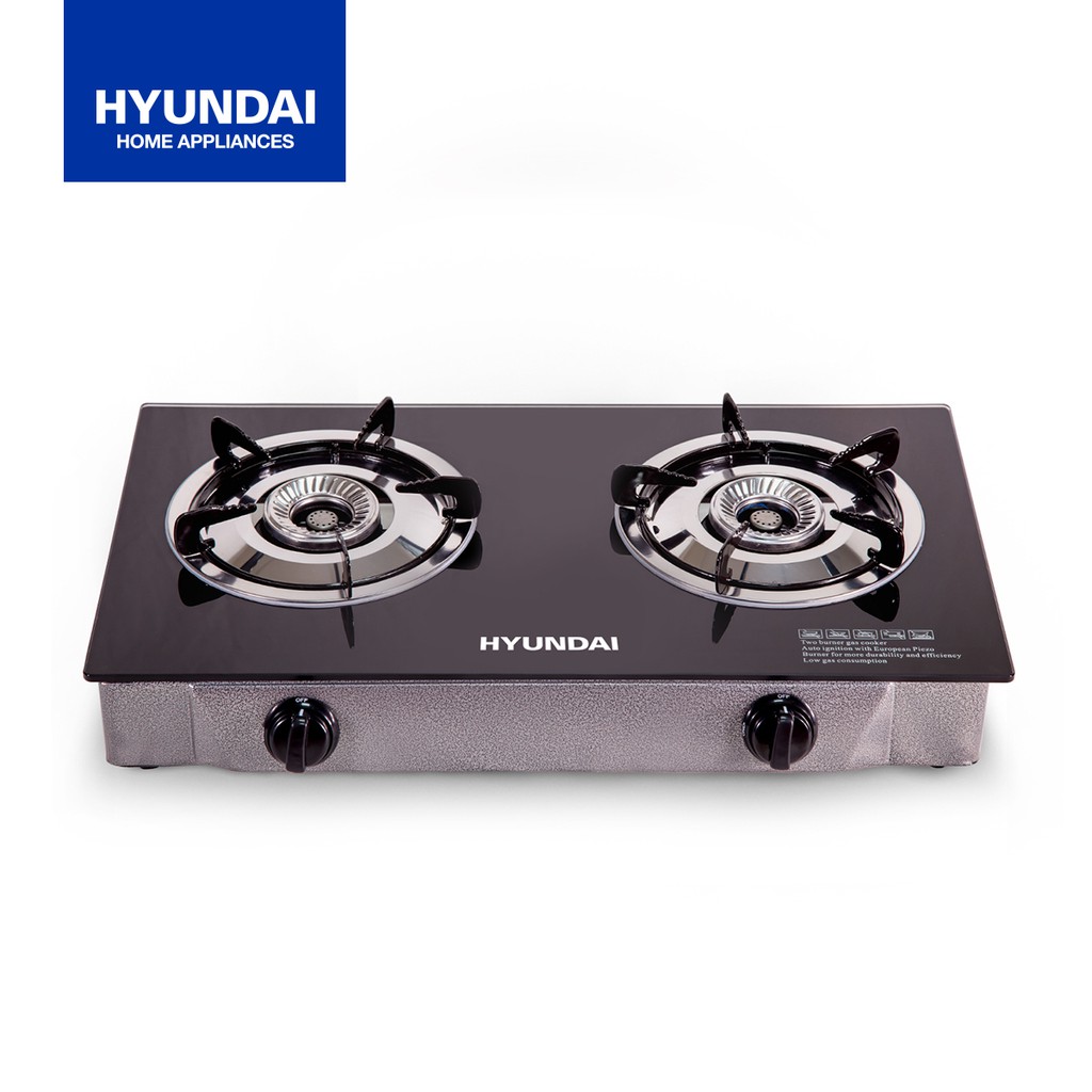 HYUNDAI Double Ceramic Burner Tempered Glass Gas Stove HGJ217SB 2