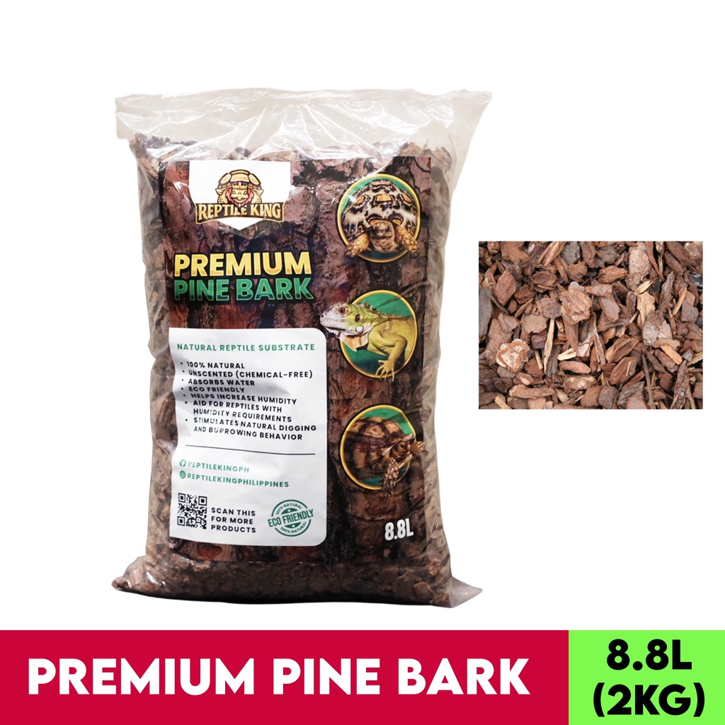 Reptile King Premium Pine Bark Substrate for Tortoise Gecko Lizard 8.8L