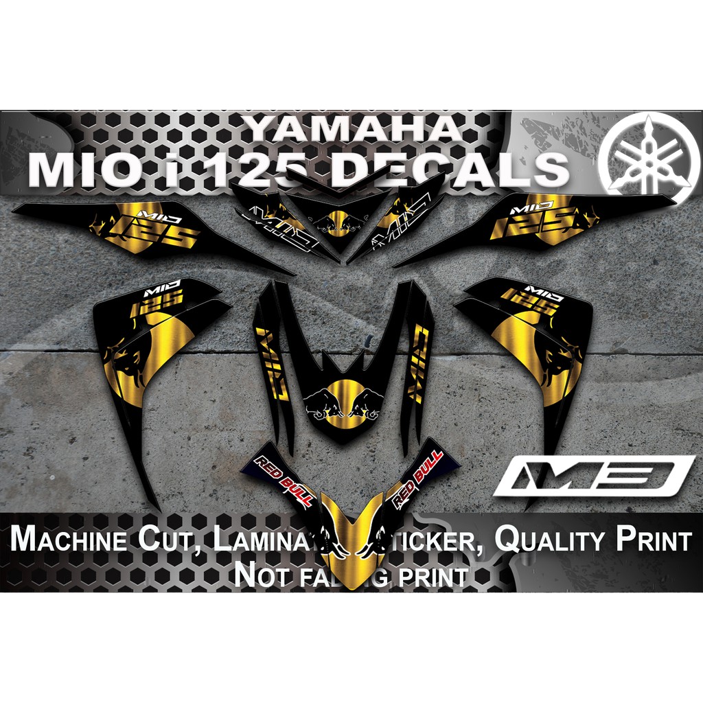 Mio i 125 decals Red Bull sticker Shopee Philippines