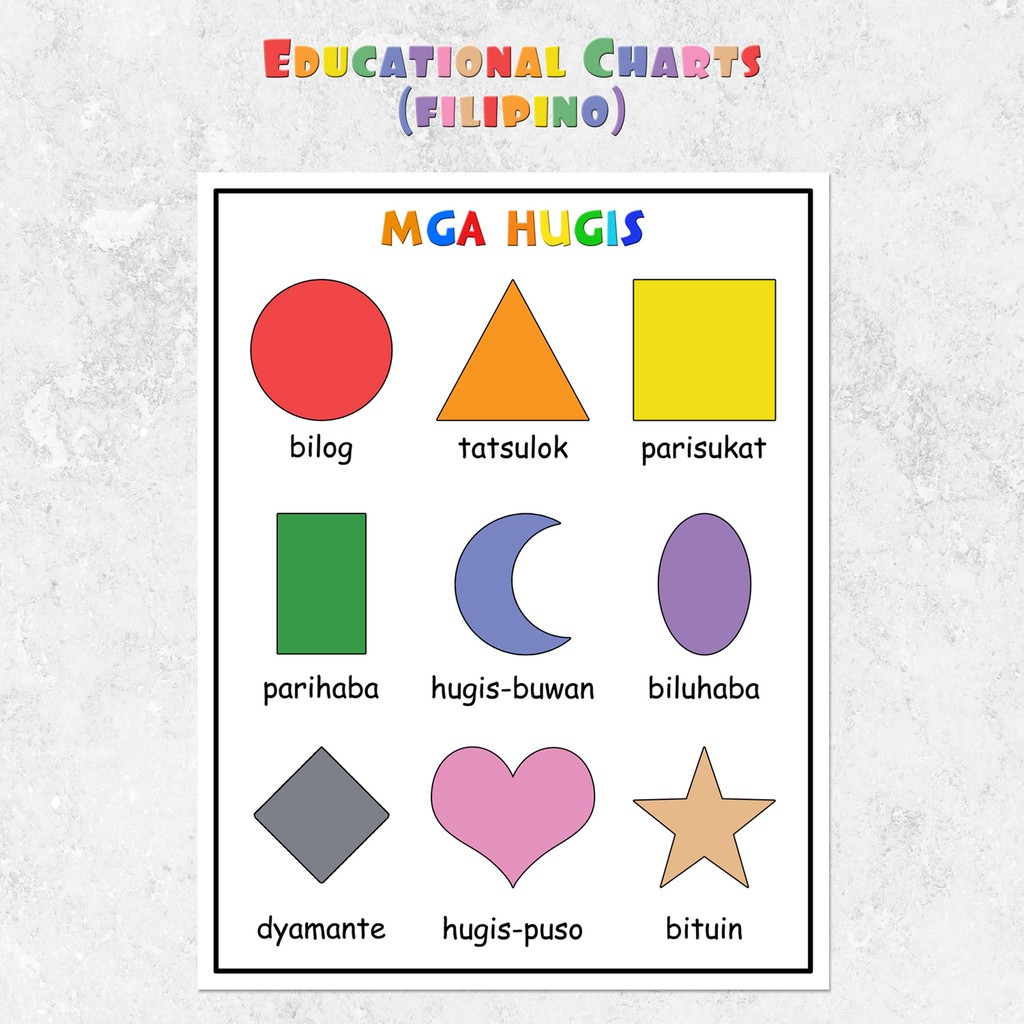 Basic Shapes In Tagalog Tagalog Words, Tagalog, Learning, 50 OFF