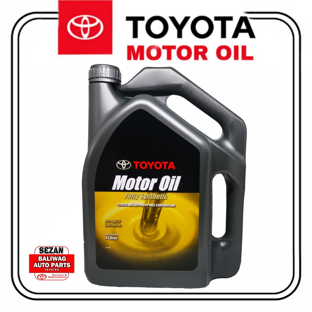 ORIGINAL TOYOTA MOTOR OIL FULLY SYNTHETIC 5W30 4 LITERS PART NO. 0888083861 Shopee Philippines
