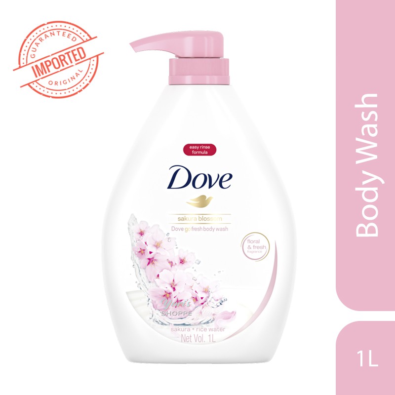 Dove Sakura Blossom Go Fresh Sakura + Rice Water Body Wash 1L