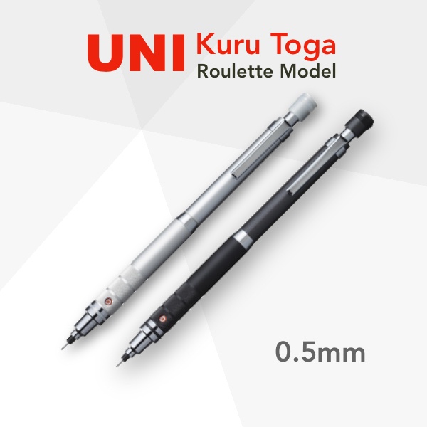 UNI Kuru Toga Roulette Model Mechanical Pencil 0.5 mm Black/Silver