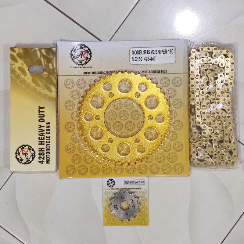 AR Sprocket Chain Set 1544 or 1444 Gold Steel Yamaha Sniper 150 155