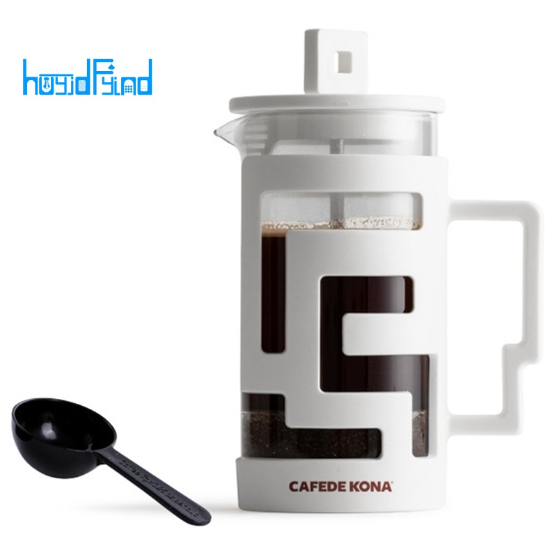 ♨CAFEDE KONA French Press Percolators Maker Coffee Pot with Food Grade Glass Wall Shopee