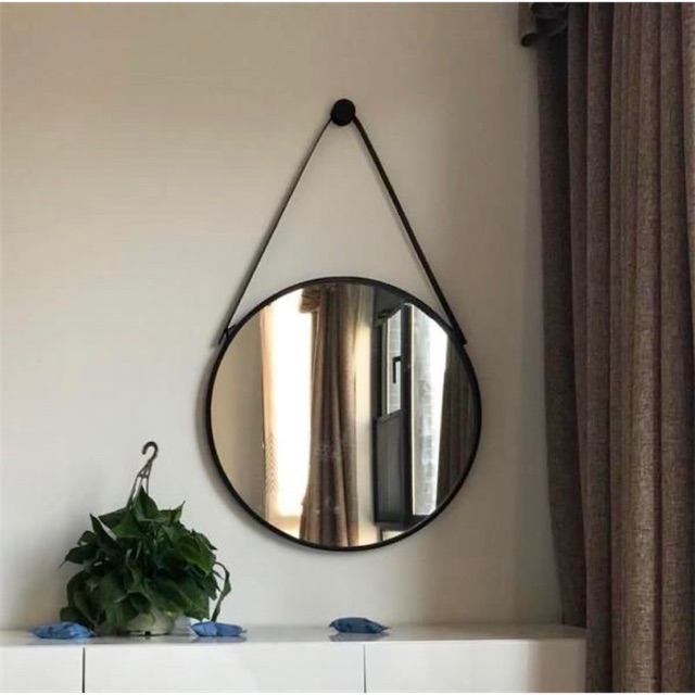 Round Hanging Mirror With Leather Strap Hanging Round Mirror with Leather Strap Shopee Philippines