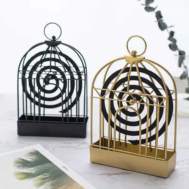 New Birdcage Shape Iron Mosquito Coil Holder Mosquito Repellent Incense