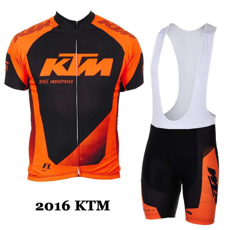 Mens Bike Clothes KTM Pro Cycling Jersey Set Short Sleeve Mountain Bike