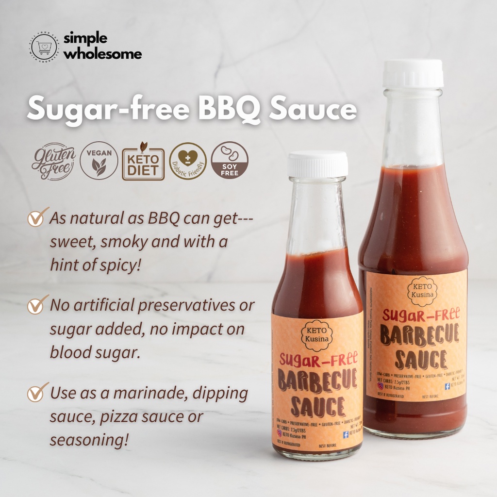 Simple Wholesome Keto Kusina Sugarfree Barbecue BBQ Sauce (Kid