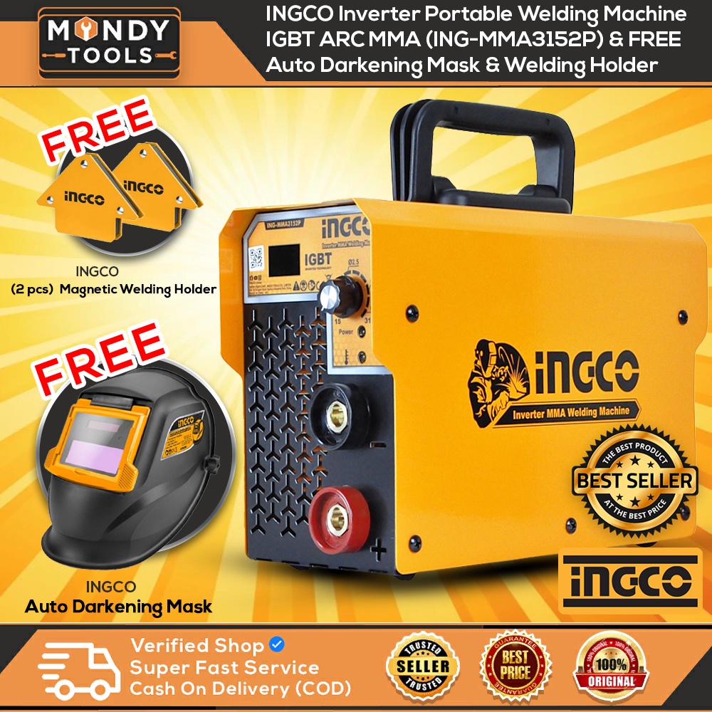 INGCO Inverter Portable Welding Machine 315AMP IGBT ARC MMA w/ FREE