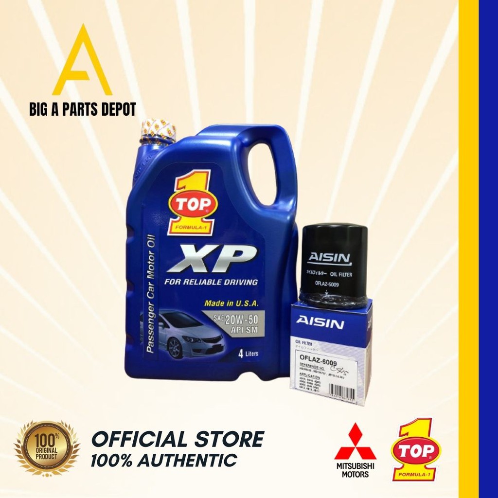 Top 1 XP Motor Oil SAE 20w50 API SM Change Oil Bundle for Mitsubishi