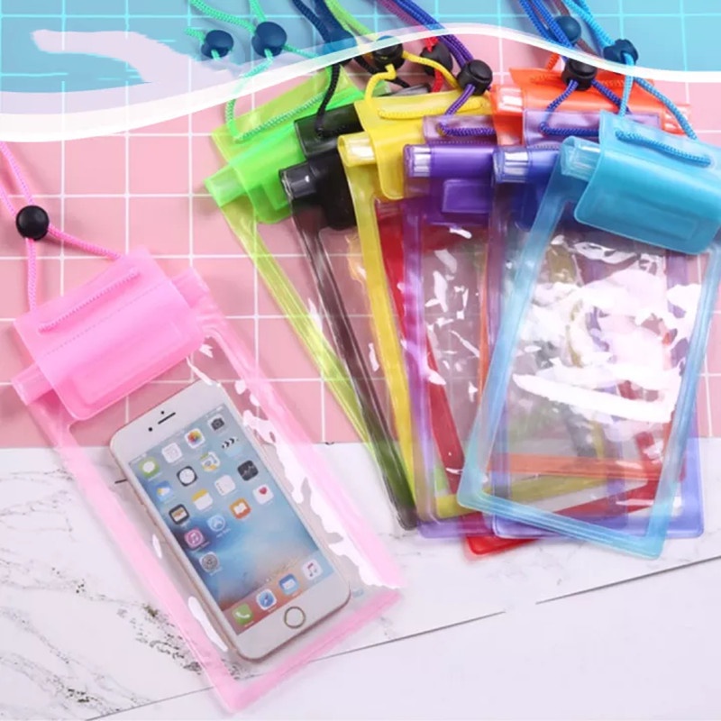 Threefold velcro phone waterproof bag case for outdoor photo taking